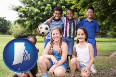 rhode-island map icon and a summer soccer camp