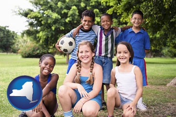 a summer soccer camp - with New York icon