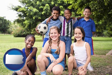 a summer soccer camp - with Pennsylvania icon