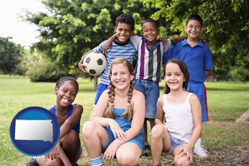 a summer soccer camp - with South Dakota icon